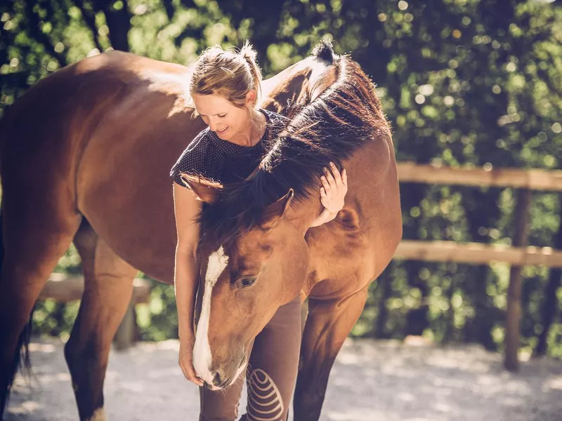 Young Woman Portrait with Her Horse
